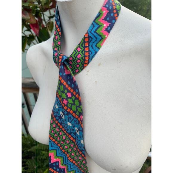 vintage Tie, Psychedelic Print 70s 70s - Picture 3 of 3